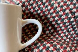 Cozy Striped Moss Christmas Lapghan |  FREE Crochet Blanket Pattern