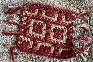 Mosaic Squares Coaster – Free Overlay Mosaic Crochet Pattern