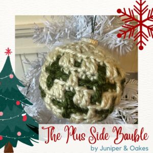 Mosaic Crochet Christmas Ornament –  The Plus Side Bauble – Free Crochet Pattern, Chart & Video