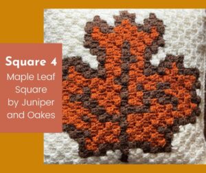 Autumn Leaf C2C Crochet Chart – Maple Leaf Crochet Blanket Square – Free Chart | Harvest Blanket CAL Crochet Along