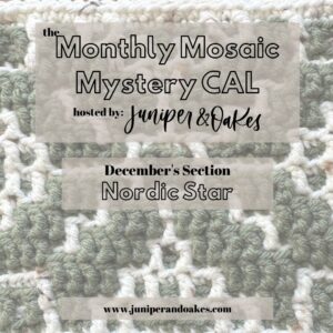 Nordic Star (48 stitches)- Overlay Mosaic Afghan Strip – December – Monthly Mosaic Mystery CAL – FREE Chart