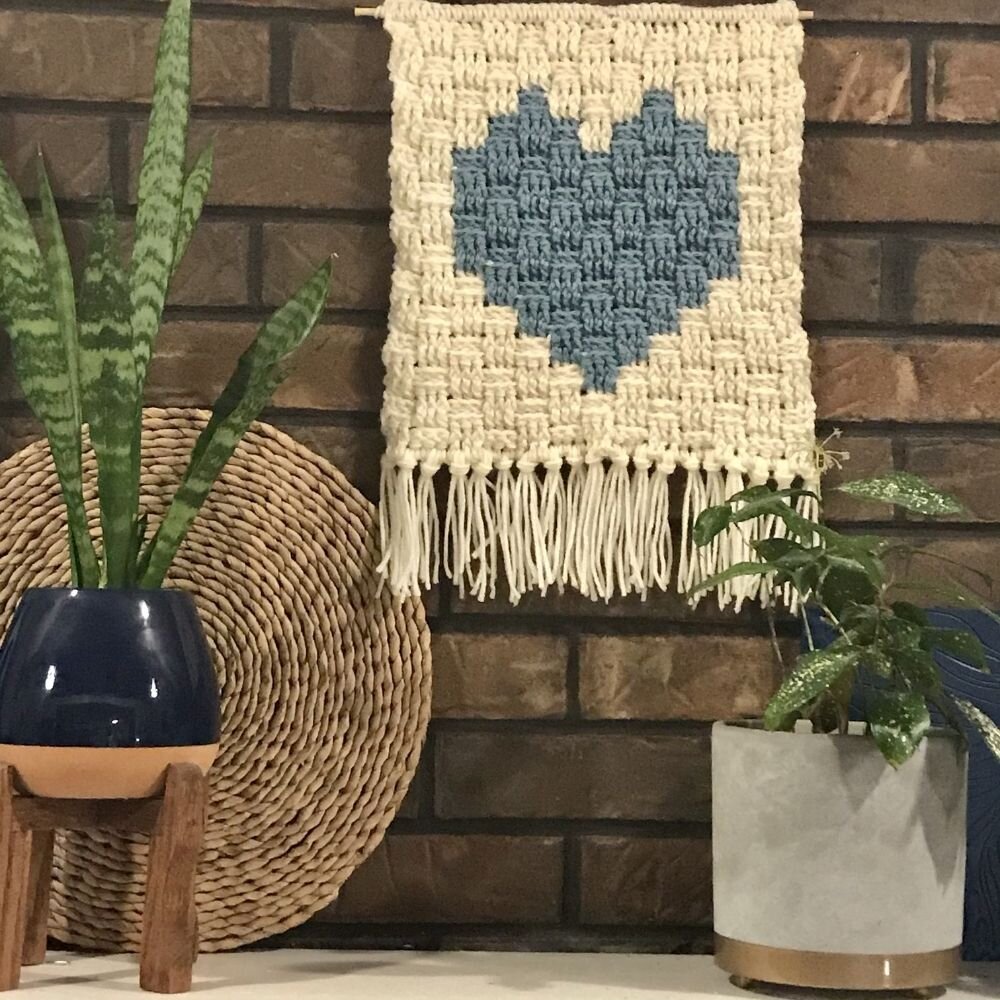 Heart in a basket wall hanging by Juniper and Oakes