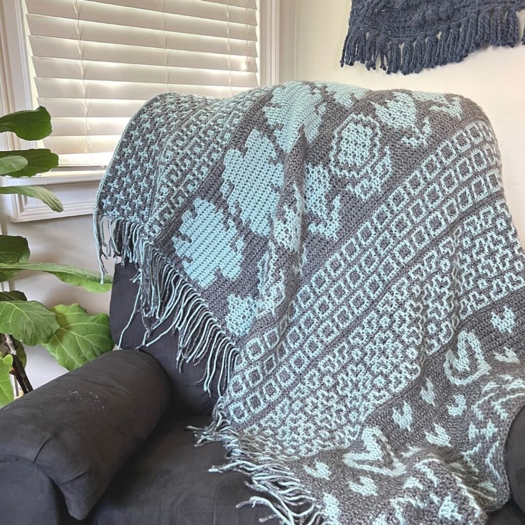 Mosaic Nordic Afghan Free Crochet Along by Juniper and Oakes