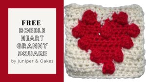 Bobble Heart Granny Square – Free Crochet Pattern for Valentines Day