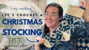 Mosaic Crochet Christmas Stocking – Free Crochet Pattern – Nordic Star Stocking