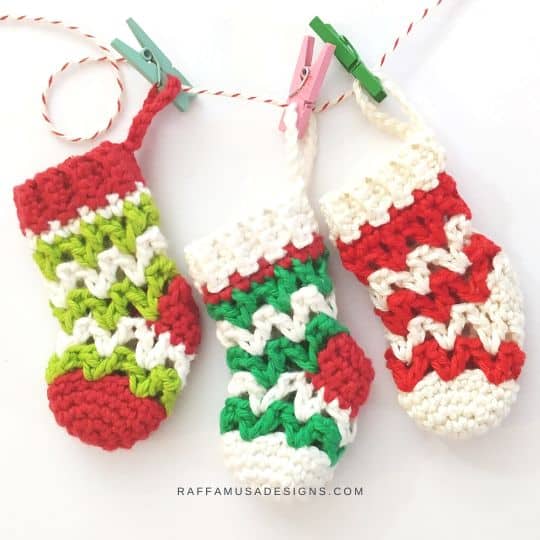 Mini Christmas Stocking by Raffamusa Designs