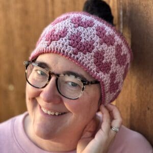 Mosaic Hearts Crochet Ear Warmer