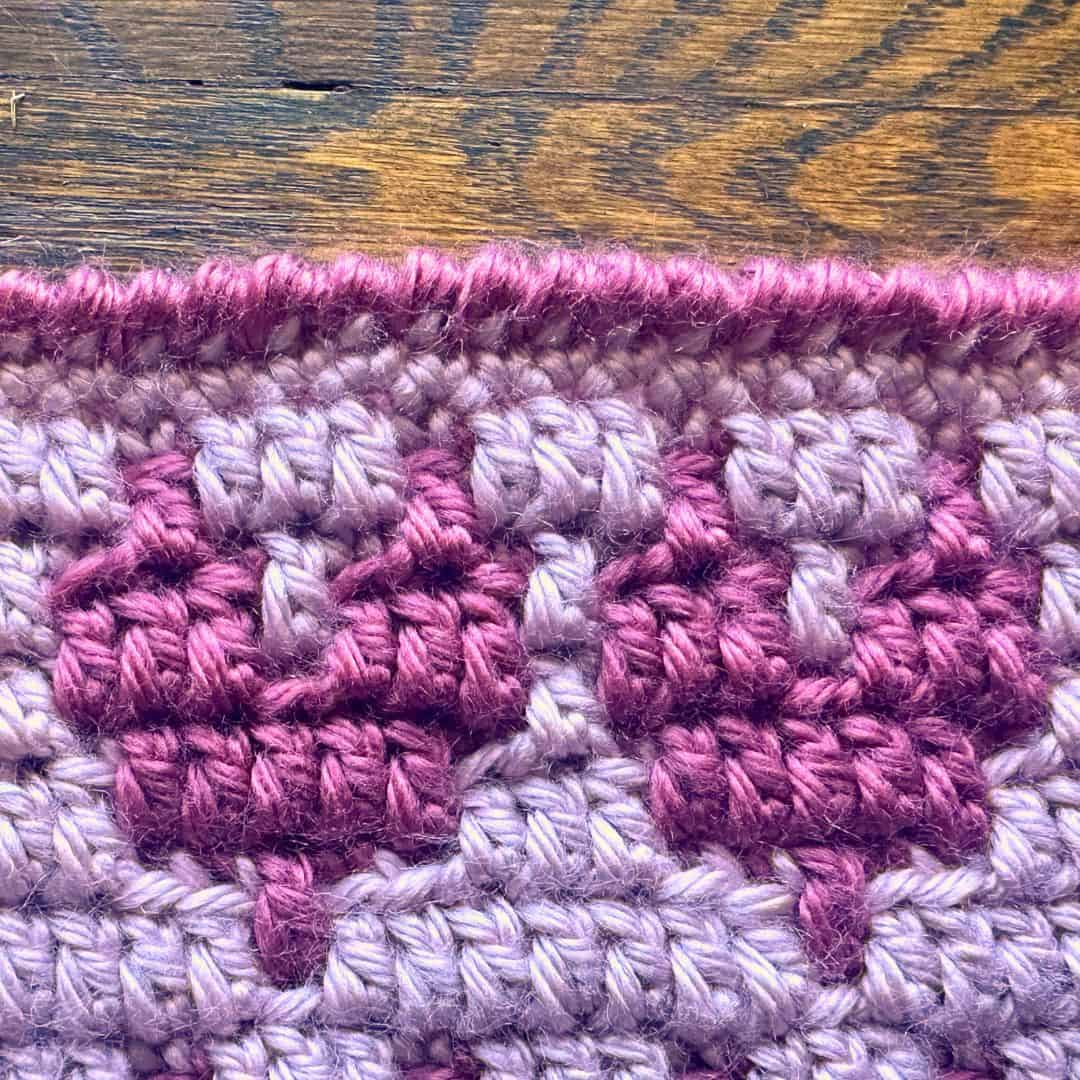WIP Mosaic Hearts Headband crochet pattern (4)