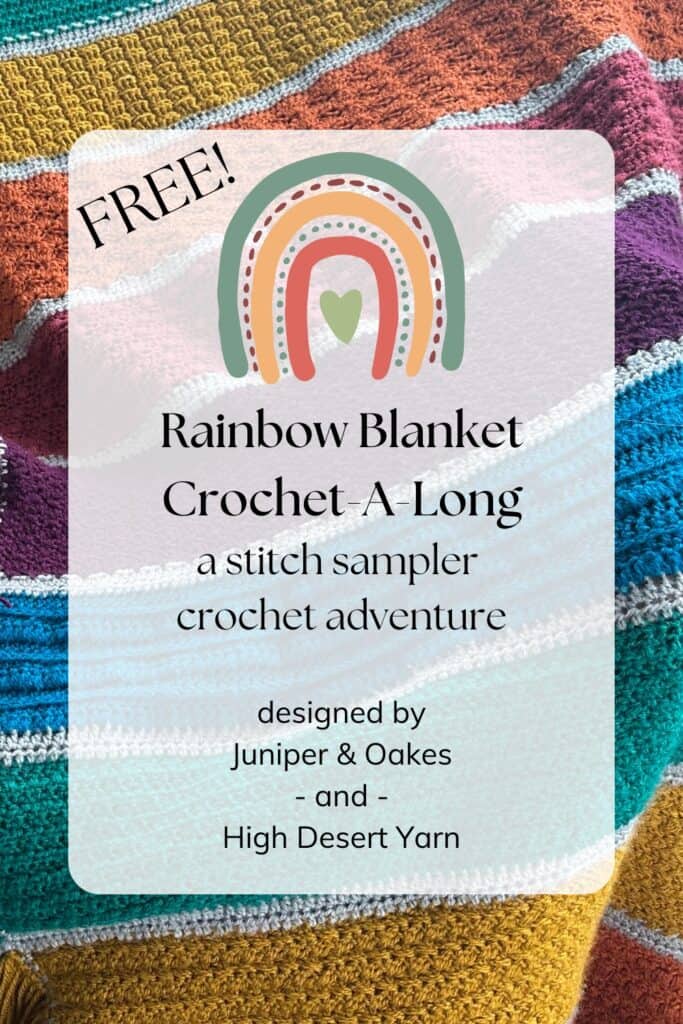 Pin the Rainbow Blanket Stitch Sampler Crochet Along to Pinterest