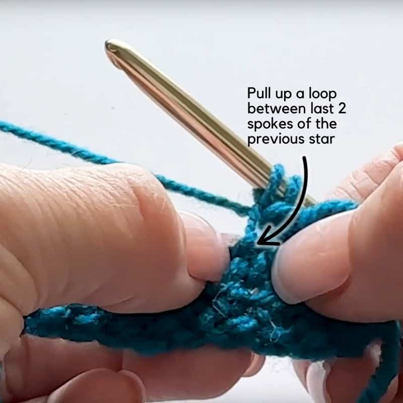crochet star stitch tutorial - SC5tog 2