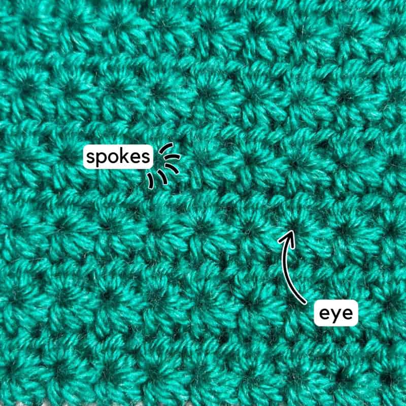 structure of the crochet star stitch