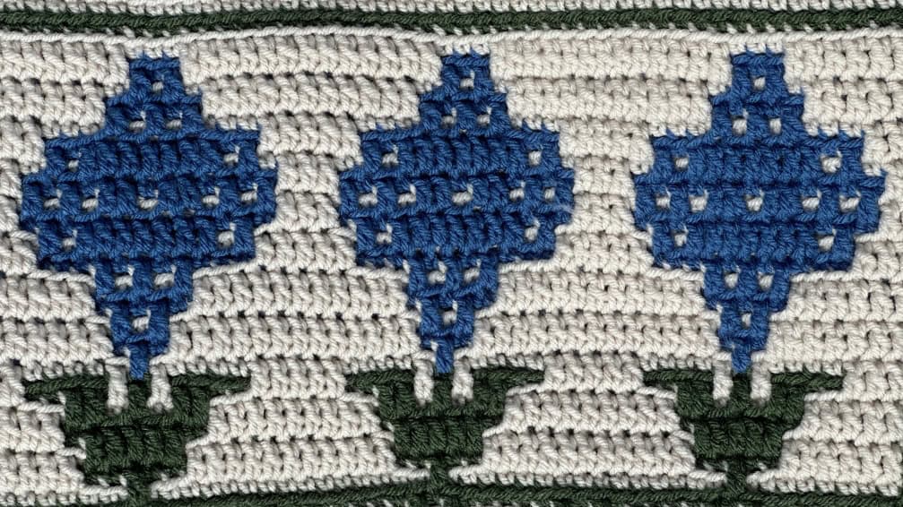 Mosaic Crochet Flower Blanket - Hyacinth