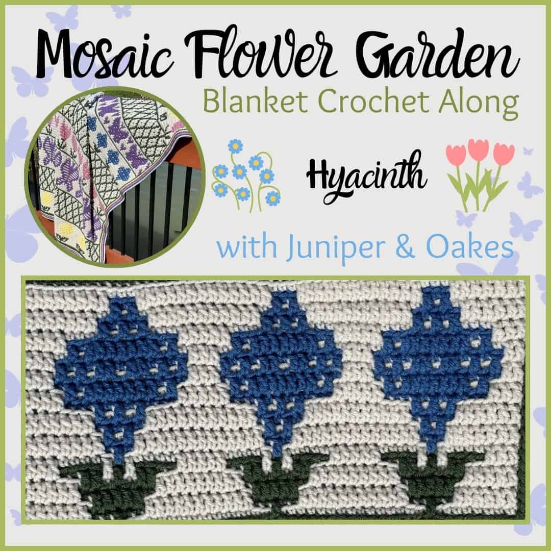 Pretty Mosaic Crochet Hyacinth Pattern + Free Chart - Juniper and Oakes