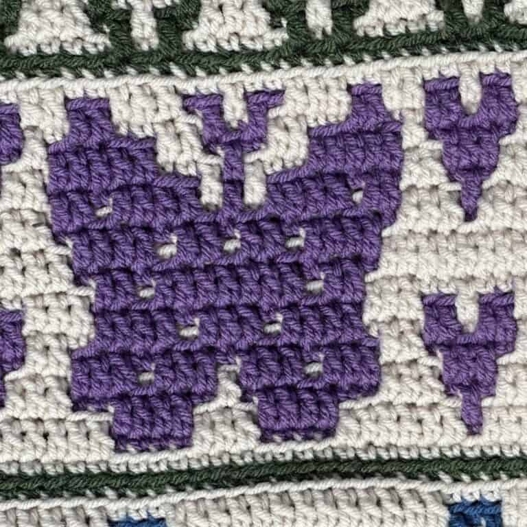 Mosaic Crochet Flower Blanket - Small Butterfly and Hearts Square