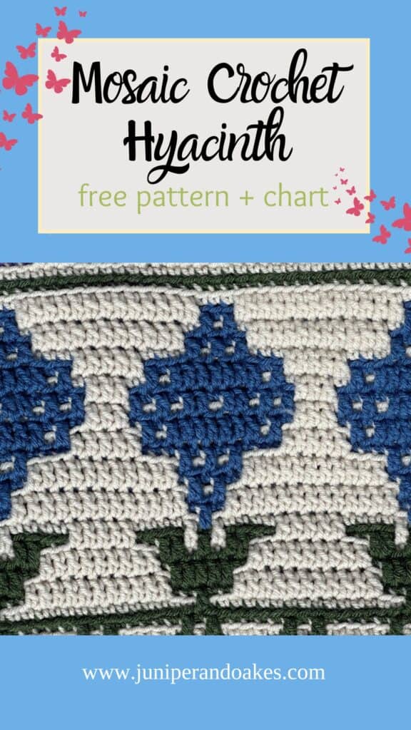Mosaic Crochet Hyacinth Pattern - Flower Garden Blanket - Pin