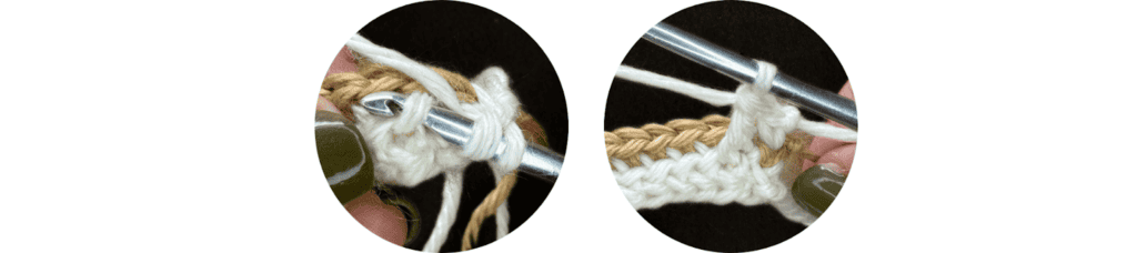 mosaic crochet - FLOdc - front loop only double crochet