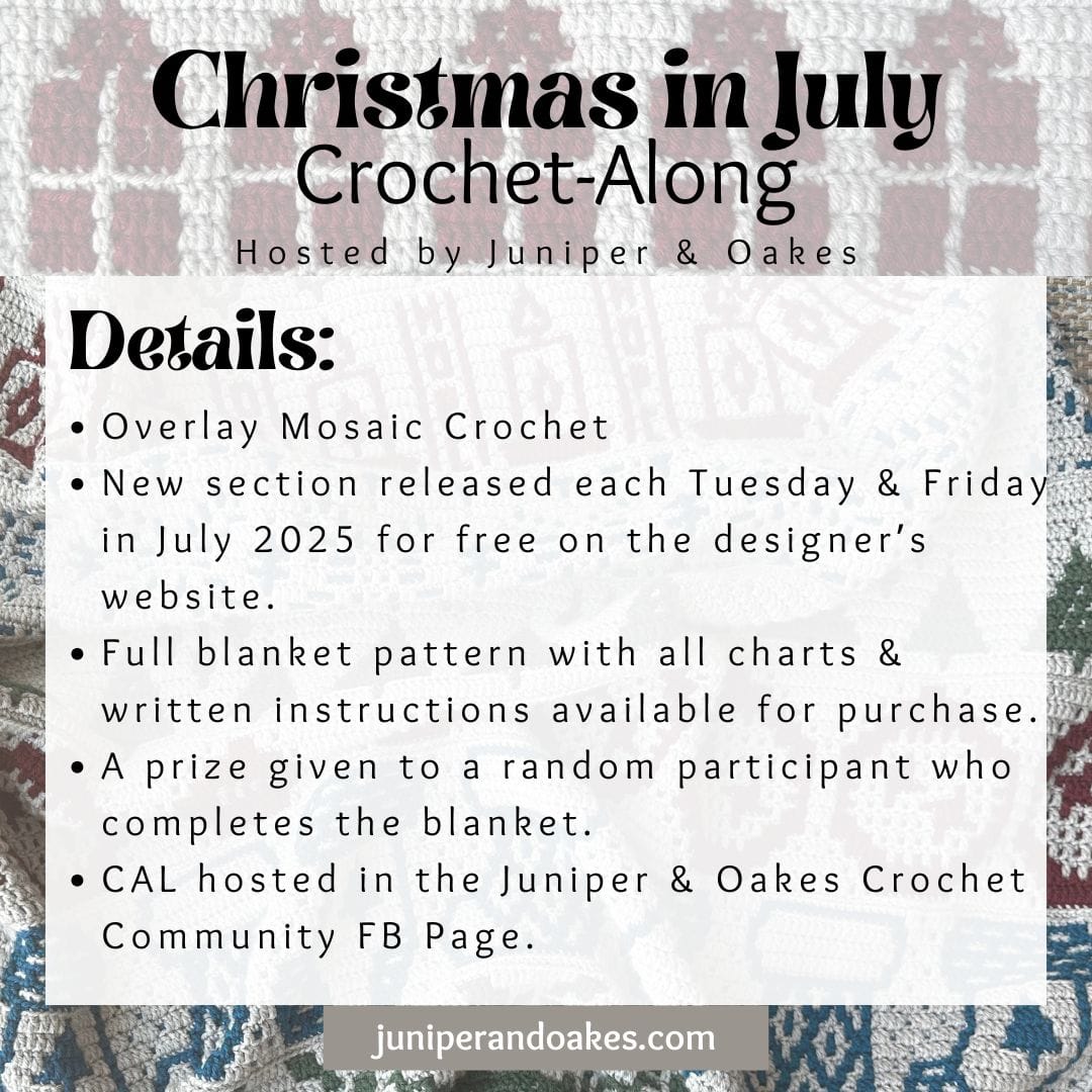 Christmas in July Mosaic Crochet Blanket Pattern - Free CAL - Juniper ...