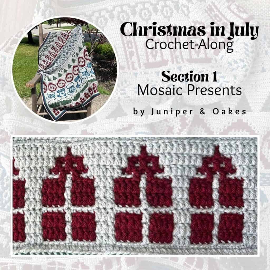 Mosaic Crochet Christmas in July Blanket Pattern - Section 1