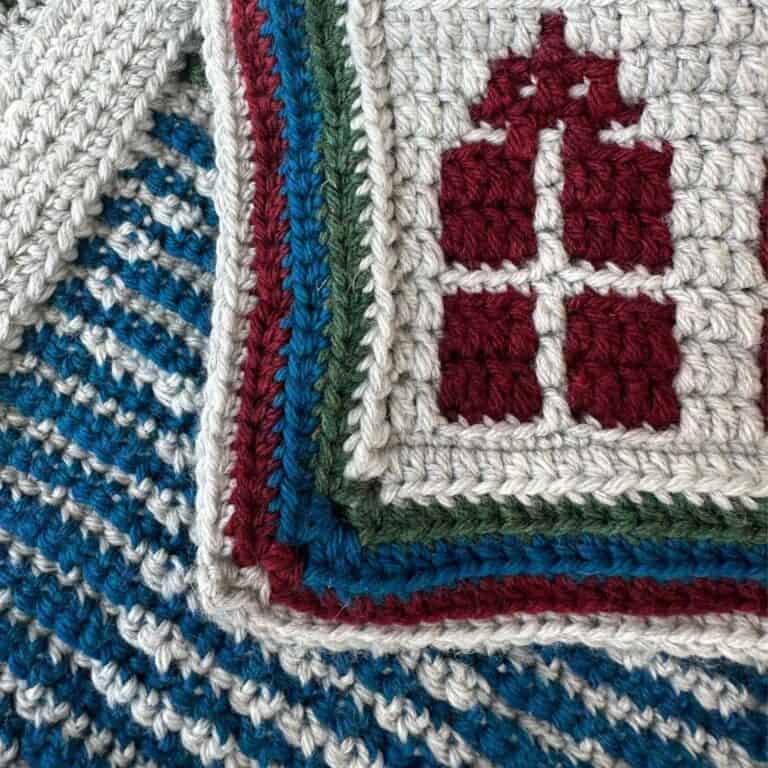 Striped Crochet Envelope Border for a Mosaic Blanket – Christmas in July CAL
