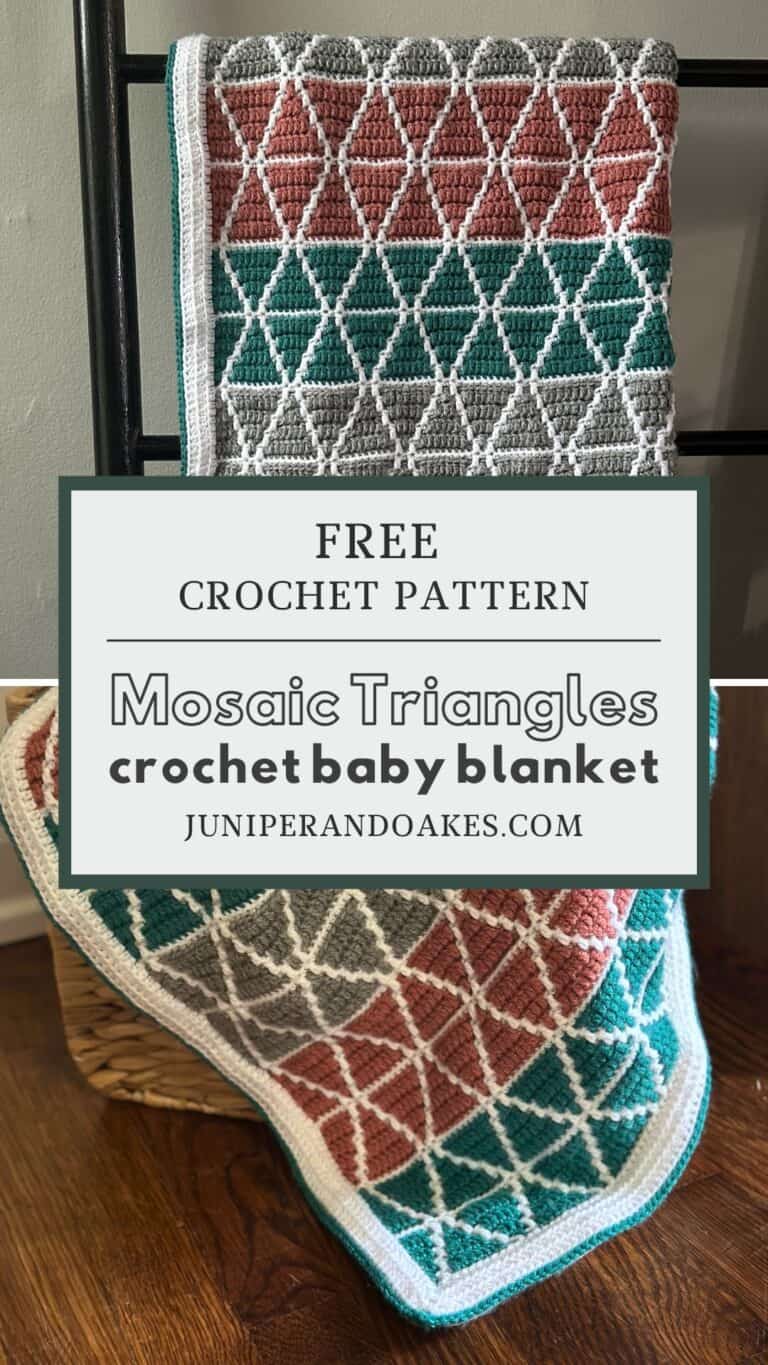 Mosaic Triangles Crochet Baby Blanket – Free Pattern - Juniper and Oakes
