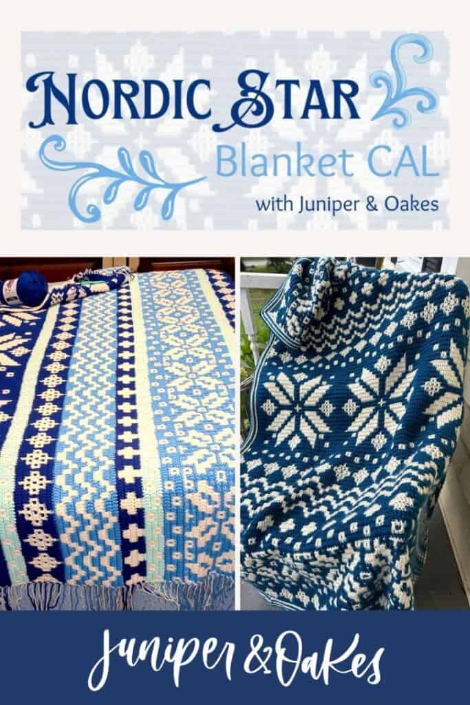 Pin the Nordic Star Mosaic Crochet Blanket CAL on Pinterest