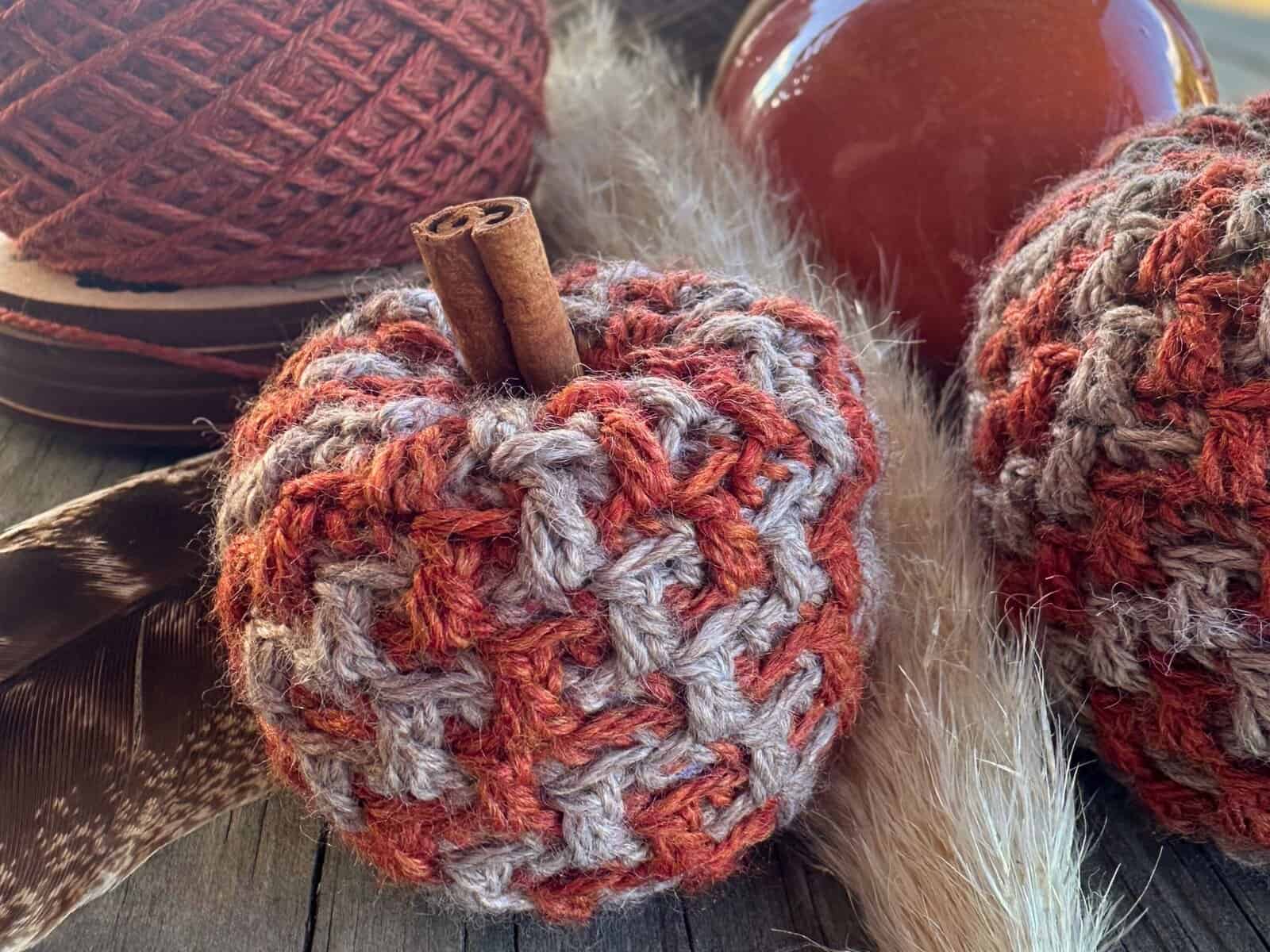 Argyle Mosaic Crochet Pumpkins