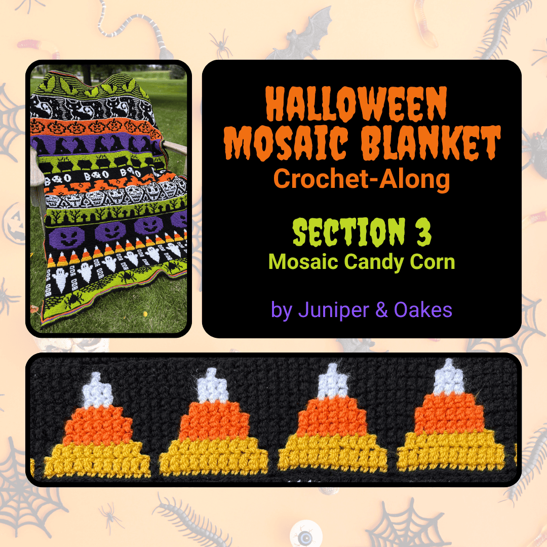 Mosaic Crochet Candy Corn Pattern - Halloween CAL section 3