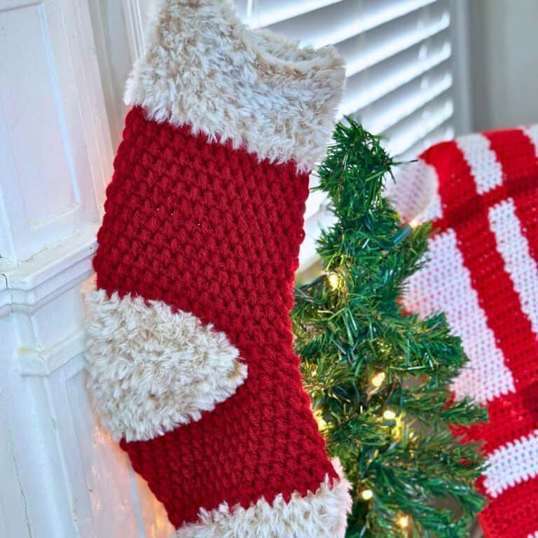Soft & Fluffy Stocking - a Faux Fur Crochet Christmas Stocking Pattern