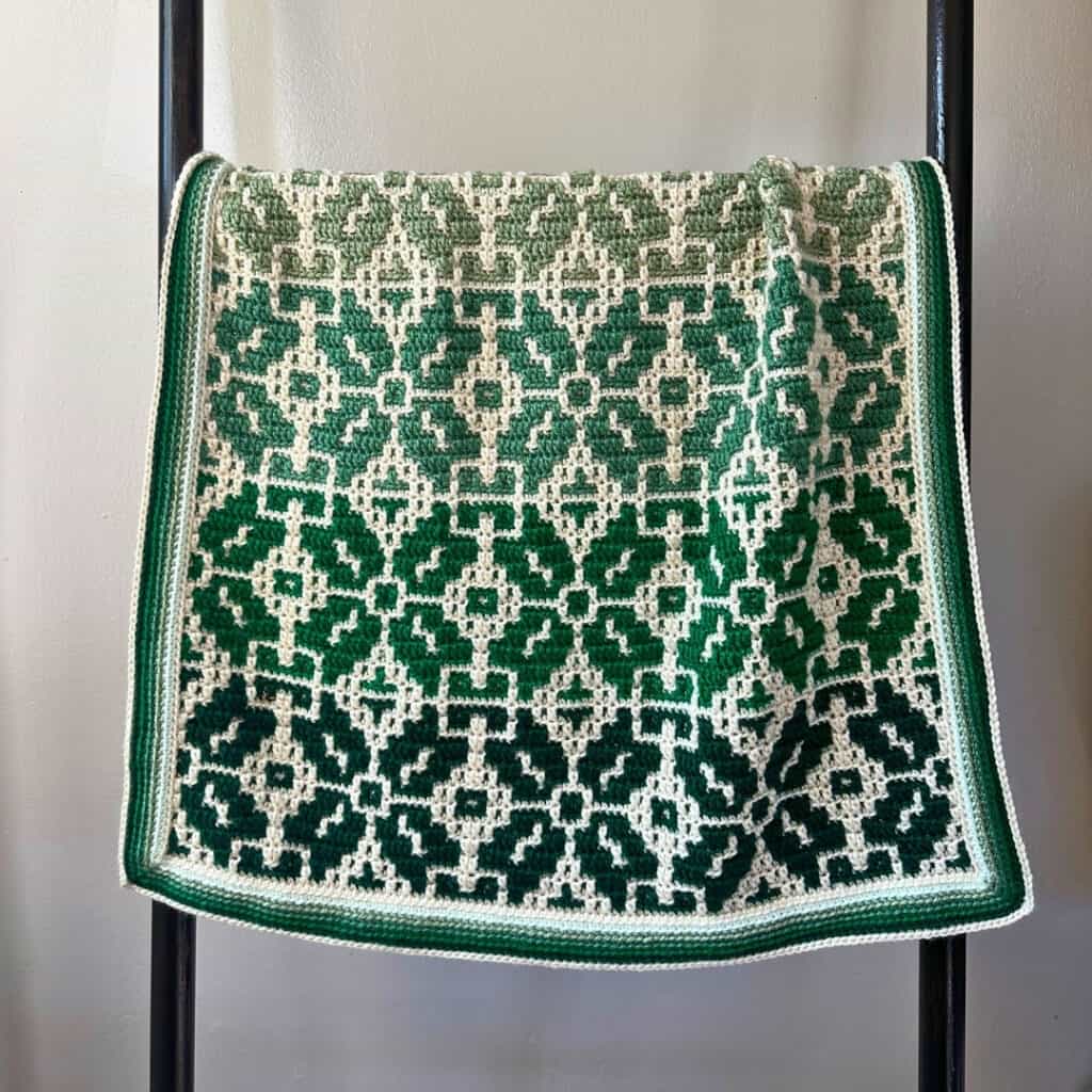 Nordic Star Baby Blanket Hanging on a Ladder