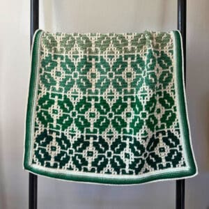 Nordic Star Baby Blanket Hanging on a Ladder