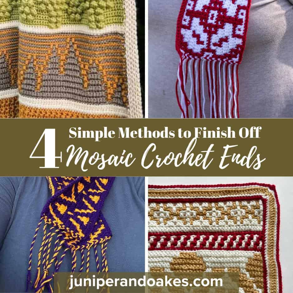 How to Finish Off Mosaic Crochet Ends - Juniper and Oakes