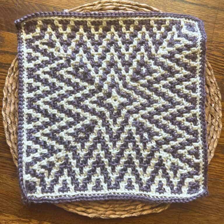 Mosaic ZiggyZag Crochet Blanket Square